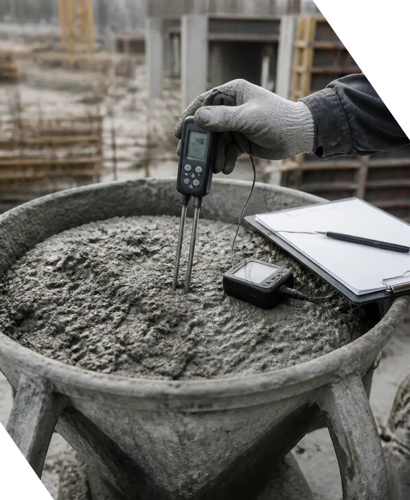 Контроль температуры бетонной смеси при укладке в Магнитогорске